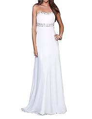 Strapless Lace Beaded Chiffon Evening Dress/Bridesmaid Dress/Prom Dress/Wedding Party Dress 