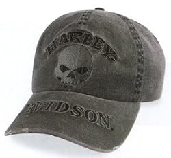 Harley-Davidson&reg; Men's Washed Skull Baseball Cap / Hat. Embroidered graphics. Distressed Look. Adjustable back closure. 99424-09VM