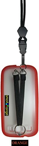 New ORANGE Samsung Galaxy S3 SIII Pu+pc Case with Duo Neck & Hand Straps - ORANGE Bumper with Transparent Back Pc