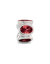 Zable(tm) Sterling Silver Bezel Set Ovals January Bead / Charm