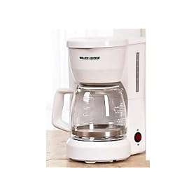 Black & Decker DCM600W 5-Cup Drip Coffeemaker with Glass Carafe, White