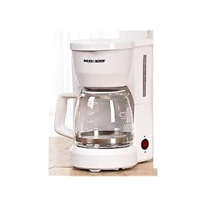 Black and Decker DCM600W 5-Cup Drip Coffeemaker with Glass Carafe, White by Black & Decker