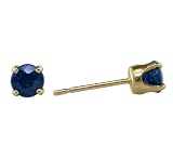 Sapphire and Yellow Gold Round-Cut Stud Earrings