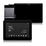 Solid State Black Design Skin Decal Cover Sticker for Asus Transformer Prime TF201 Tablet and Keyboard Dock Station