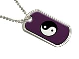 Yin Yang - Purple - Military Dog Tag Luggage Keychain