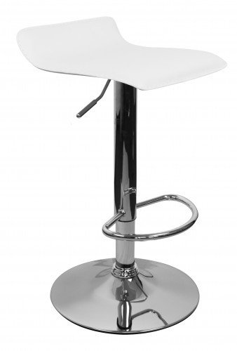 Amstyle Ibiza Design Klassiker - h&ouml;henverstellbarer Barhocker Leder, weiss