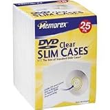 Memorex Slim DVD Video 25-Pack Storage Cases (Clear)