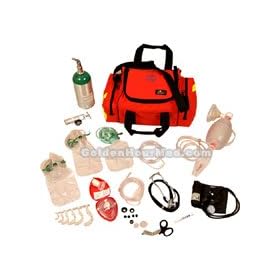Oxygen Equipment Fully Stocked Compact kit for ems, emt, paramedic orange