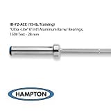 Hampton Ultra -Lite 6' International Aluminum Training Bar w/ Bearings - for Olympic Weight Plates