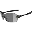 Oakley Compulsive Squared Women's Active Designer Sunglasses/Eyewear w/ Free B&F Heart Sticker Bundle - Polished Black/Grey