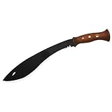 Condor Tool and Knives Kukri Machete 13-Inch Carbon Steel Blade, Walnut Handle, Swivel Belt Loop Leather Sheath