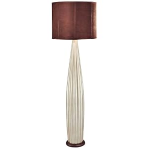 George Kovacs Ribbed Base Silver Floor Lamp by Kovacs