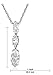 Platinum Plated Sterling Silver Cubic Zirconia Marquise-Shaped Pendant Necklace
