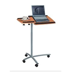 SixBros. Laptoptisch Buche/Silbergrau - B-001N/59 - MDF Buchefarben - Gestell Metall Silbergrau