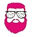 CosmoCow TY0071 Cool Badass in Sunglasses Bumper Sticker, Bright Pink Beard Sticker
