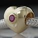 Heart With Pink CZ 14k Gold Plated on Authentic 925 Sterling Silver Charm Fits Pandora Charm Chamilia Biagi Troll Beads Europen Style Bracelets