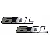 2 x 6.0L Liter Engine Silver Aluminum Badge Emblems (pair set of 2) for 08 09 Pontiac... by Empire Covers