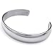 KONOV Mens Womens Stainless Steel Bracelet, Classic Cuff Bangle, Silver
