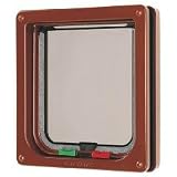 Kitchen & Housewares : 4 Way Locking Cat Flap With Liner Brown - Cat Mate