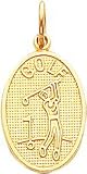 10K Yellow Gold Golf Golfer Medallion Sports Charm