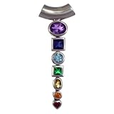 Large Sterling Silver Chakra Pendant With Gemstones