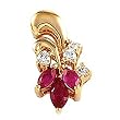 14K Yellow Gold Ruby and Diamond Pendant