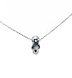 Necklace - N268 - Flip Flop Slipper ~ Silver with Black Dots