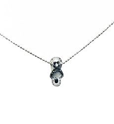 Necklace - N268 - Flip Flop Slipper ~ Silver with Black Dots