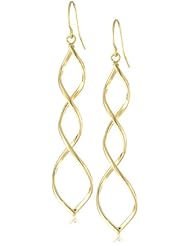 Gold Plated Spiral Twist Drop Earrings