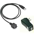 Palm Tungsten T3/ T2/ T/ W/ C/ Zire 71 Sync and Charge Cable and USB Travel Charger Adaptor Bundle