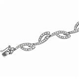 14kt White Gold Leaf Design Diamond Fashion Bracelet