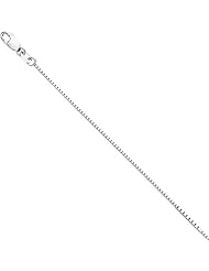 18K Solid White Gold Box Chain Necklace 20" inch 0.6mm