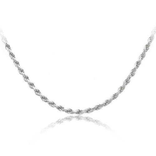 Sterling Silver 060-Gauge Diamond-Cut Rope Chain Anklet, 9″