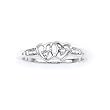 14K White Gold 1/10 ct. Diamond Double Heart Ring