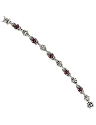 Sterling Silver 5.71rhodilite Garnet Bracelet