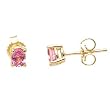 14K Yellow Gold Pink Sapphire Earrings