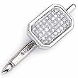 14Kt White Gold Emerald Shaped Diamond Tuxedo Stud