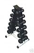 6 Pair A Frame Dumbbell Rack with 5-30 lb Rubber Dumbbells