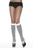 Opaque Stripe Leg Warmer (White/Light Pink;One Size)