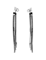 14K White Gold Pair 1 7/8 Ct Tw 14Kw W/Black Rhodium Black Diamond Earrings