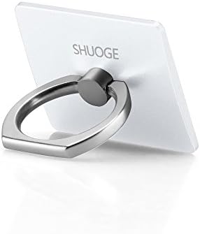 Finger Grip Phone Holder, SHUOGE Car Mount Universal 360 Degree Finger Grip Desk Stand Ring Holder Campatible With iPhone 4/4S/5/5S/6 Air(4.7")/6 Plus(5.5") Samsung S6 (White)