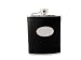 Black Leather Personalized Stainless Steel Flask with with Free Engraving & Shipping