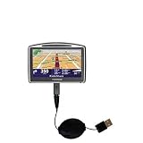 Produkt-Bild: Einziehbares USB Kabel f&uuml;r TomTom GO 630 mit Hot Sync und aufladen Einsatzm&ouml;glichkeiten - von Gomadic mit TipExchange Technology