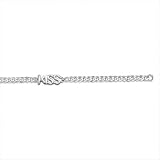 Sterling Silver KISS Curb Chain Kids Bracelet
