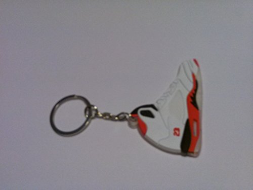Air Jordan V 5 Fire Red/Black Tongue Chicago Bulls Sneakers Shoes Keychain Keyring AJ 23 Retro