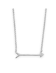 Genuine .925 Sterling Silver Elegante 16 inch Arrow Design Necklace (20 mm Wide Arrow). 100% Satisfaction Guaranteed.