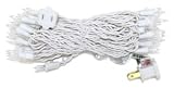 50 Light White Wire Clear Miniature String Christmas Holiday Light Bulb Set