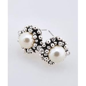 Freshwater Pearl Flower Earrings in Fancy Gift Box with Free Shipping