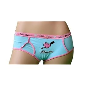 I Love You Bikini Panty in Blue with Pink - VERY SMALL See Sizing