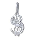 Sterling Silver Dollar Sign Charm